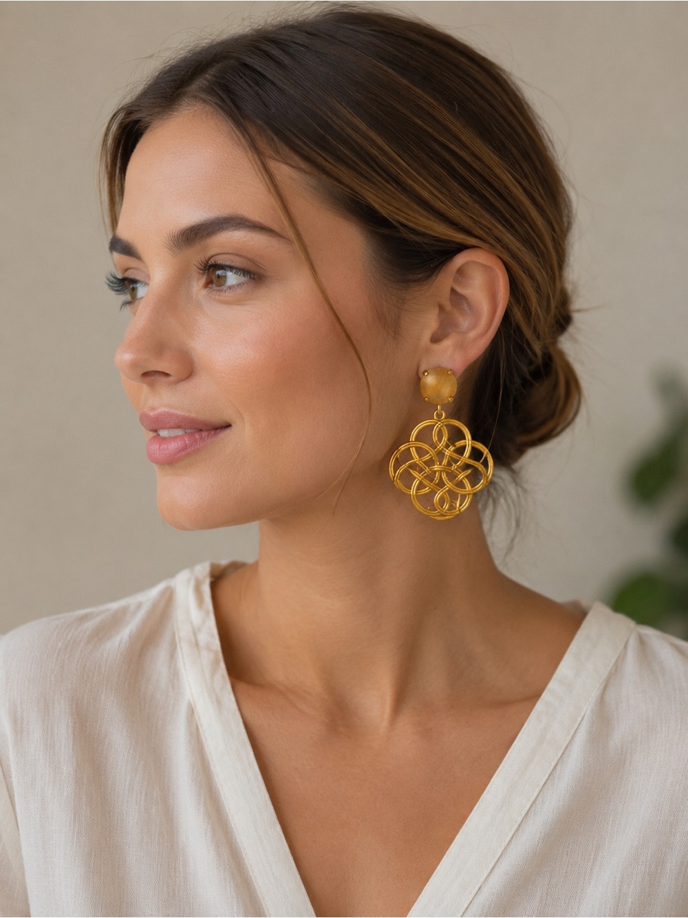 Elegant Gold Celtic Knot Post Earrings